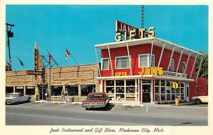 Jans Restaurant - Old Postcard Photo